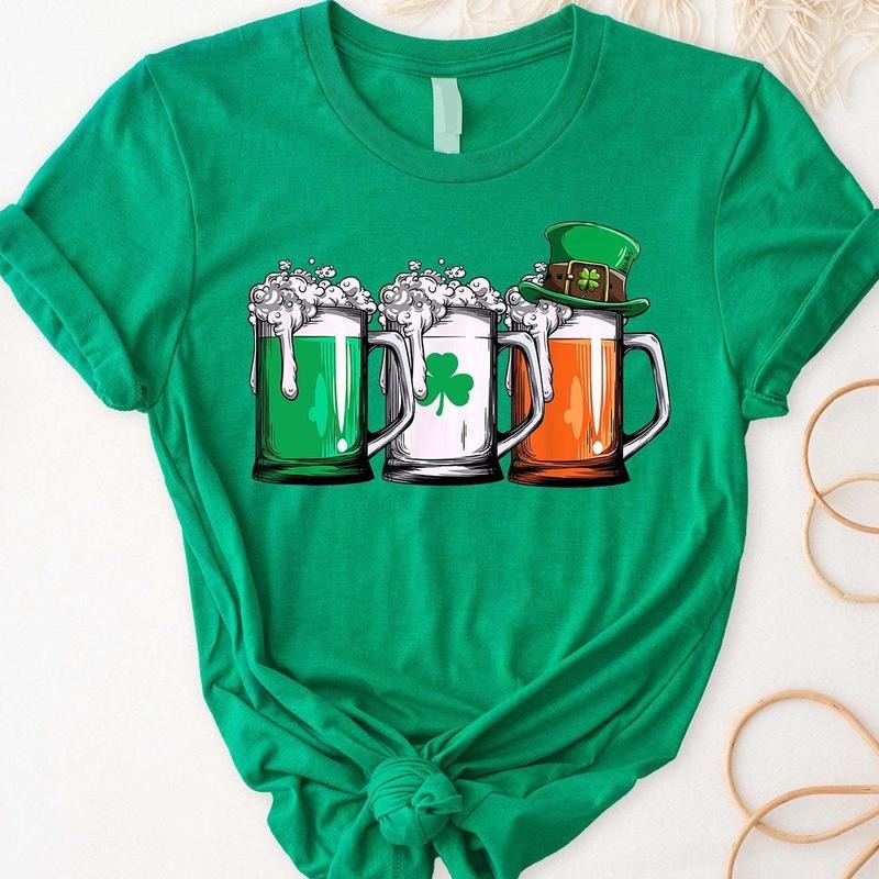 Irish Beer St. Patrick's Day Shirt, Paddy's Day Drinking Team Tee, Shamrock & Ireland Flag Shirt, Perfect Gift For Beer Lover,Shamrock Shirt
