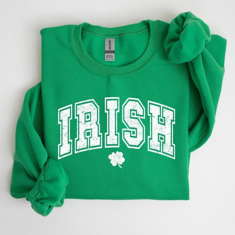 Irish Shamrock Sweatshirt, Retro Collegiate Shirt, St Patrick's Day Shirt, Irish Tee, For Men, For Women