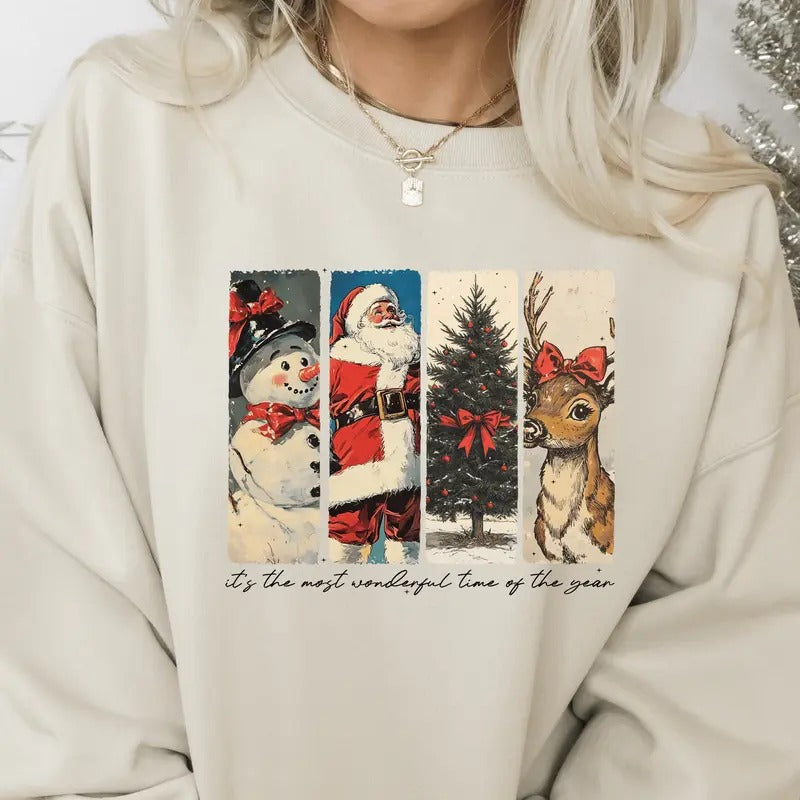 It's The Most Wonderful Time of The Year Crewneck Sweatshirt. Relaxed Christmas Unisex Pullover Crewneck Sweatshirt.