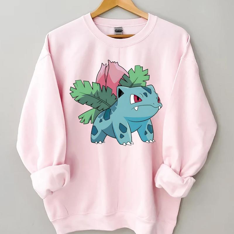 Ivysaur Pokemon Sweatshirt, Bulbasaur Pokemon T-Shirt, Pokemon Ivysaur Sweatshirt, Japanese Anime Hoodie, Ivysaur Shirt Gift