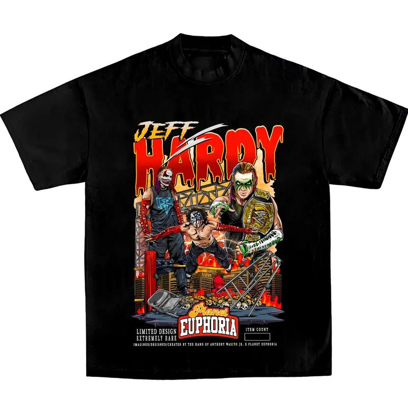 JEFF HARDY Wrestling Tee, WWE Graphic Tee, WWE Shirt, MMA Shirt, Sports T-shirt, Wrestling Gift, Gift for Him Her Hoodie Sweatshirt Crewneck Clothes
