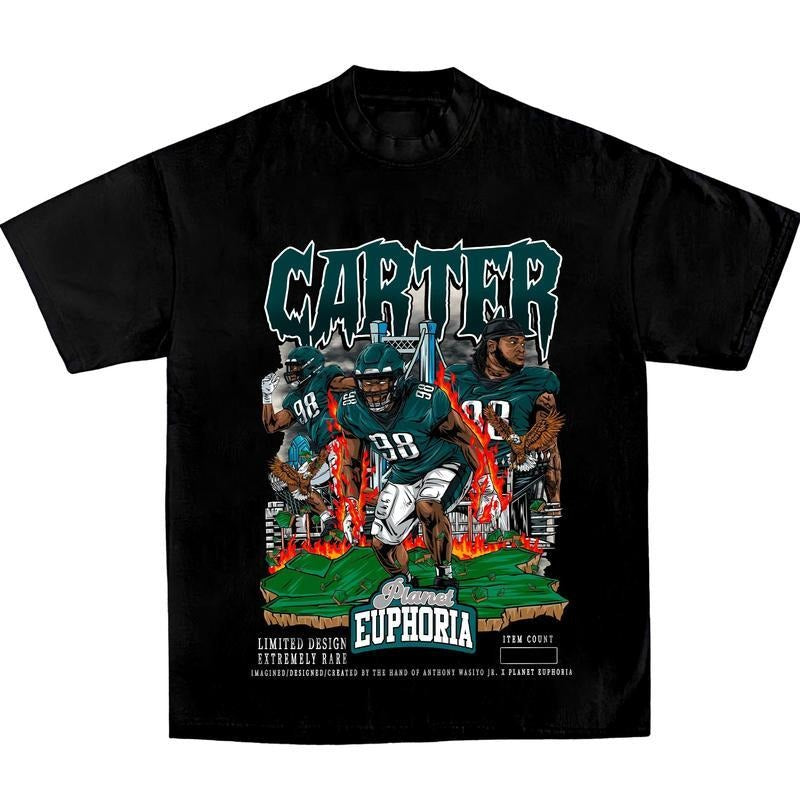 Jalen Carter Euphoria Planet Shirt, Vintage 90s Unisex Football Tees, Super Bowl LiX 2025 T-Shirts, Game Day Tee, Football Fan Gifts, tshirt hot trend 2025