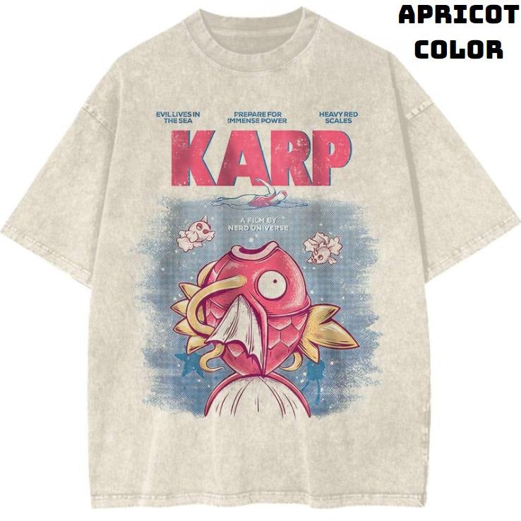 Jaws x Magikarp Vintage Graphic Tees, Magikarp T-Shirt, Pokemon Shirts, Vacation Outfits, Unisex Anime Manga Shirt Top Menswear Womenswear Streetwear