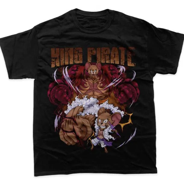 Jerry Luffy T-Shirt, Tom and Jerry X One Piece Shirt, Animated Shirt, Graphic T-Shirt, Y2k, Unisex T-Shirt, Gift For Men Women Womenswear Menswear Top Streetwear