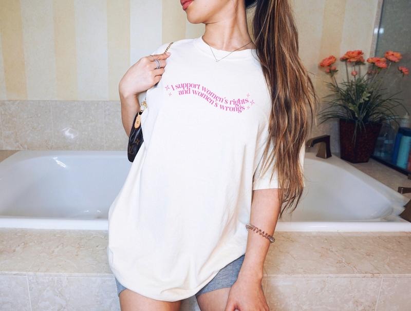 Jessie J Ross I Support Women's Rights And Women's Wrongs T-shirt, Girl Power Hoodie, Feminist Sweatshirt, Unisex Graphic Tee, Smooth Fabric, Aesthetic Streetwear Vibe