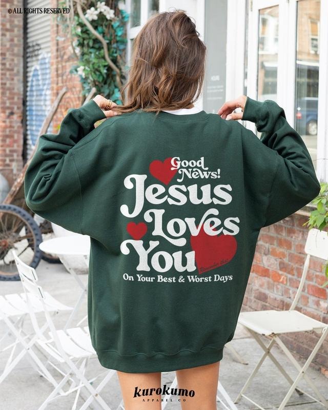 Jesus Loves You Christian Mental Health Crewneck Preppy Faith Based Sweatshirt Y2K Christian Clothes Religious Indie Sweater Catholic Gift T-shirt, sweater and Hoodie