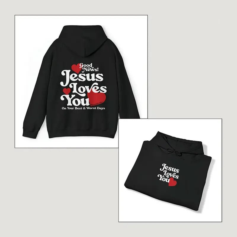 Jesus Loves You Christian Mental Health Hoodie Preppy Faith Sweatshirt Y2K Christian Clothes Gift for Catholic Spread Kindness T-shirt, sweater and Hoodie