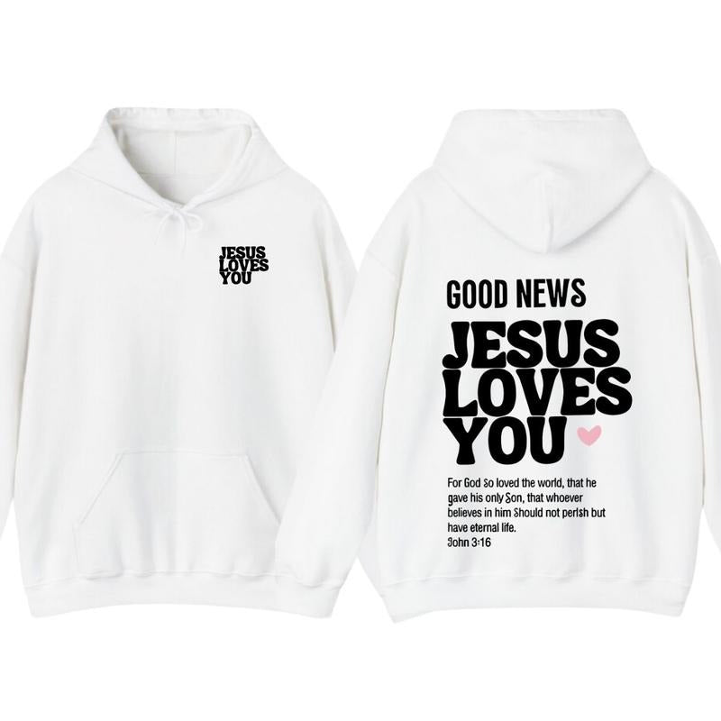 Jesus Loves You Christian T-Shirt - Bible Verse John 316, Faith Graphic Tee, Unisex, Soft Cotton, Streetwear Style, Relaxed Fit, Machine Washable - Gift for Him & Her Crew Neck Stylish hoodies