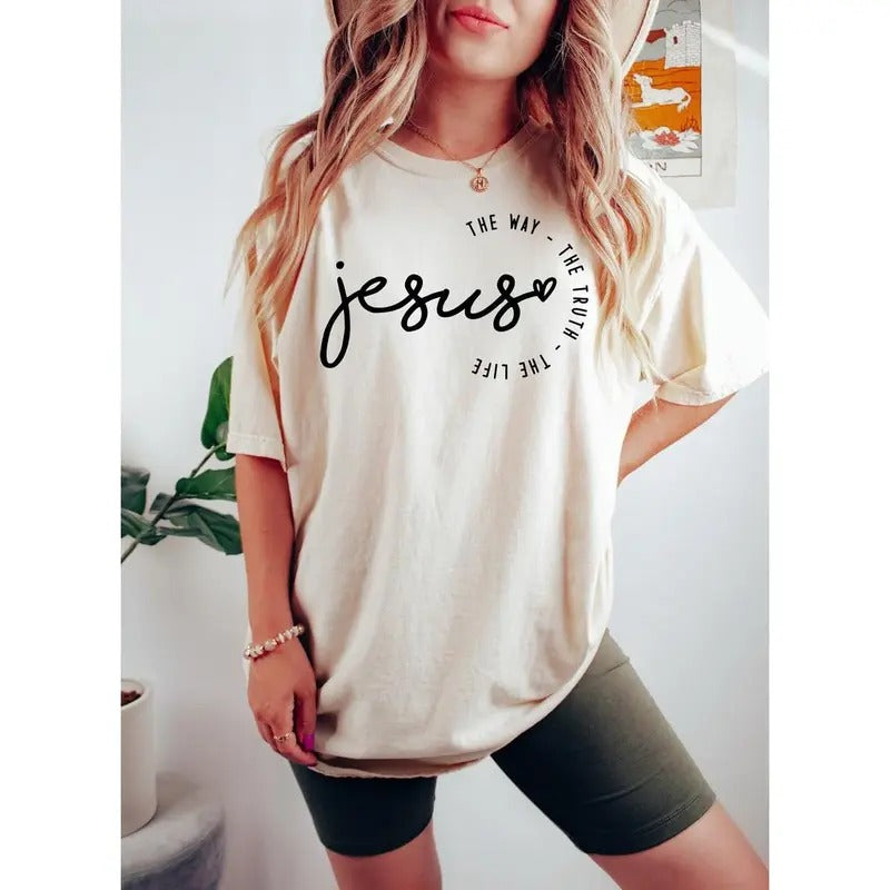 Jesus The Way The Truth The Life Shirt for Women, Christian Shirt for Women, Retro Christian Tshirt, Jesus Tee for Christian Apparel