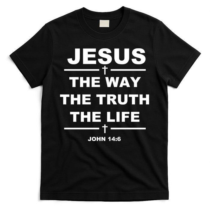 Jesus The Way The Truth The Life T-Shirt | Christian Graphic Tee | Bible Verse Inspired Shirt | Faith-Based Apparel | Religious Gift for Men & Women | Inspirational Jesus Shirt | John 14:6 Scripture Tee