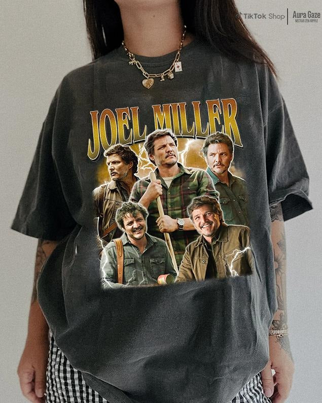 Joel Miller - Pedro Pascal 2 Movie Celebration Comfort Colors Unisex Tshirt, Summer Pedro Pascal 90s Retro Bootleg Shirt, Fan Merch Celebrity Crush Top