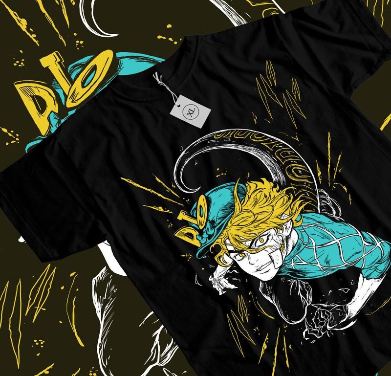 Jojo s Bizarre Diego Brando T-Shirt S-4XL Anime Manga Graphic Tee Tshirt S-4XL Black Shirt