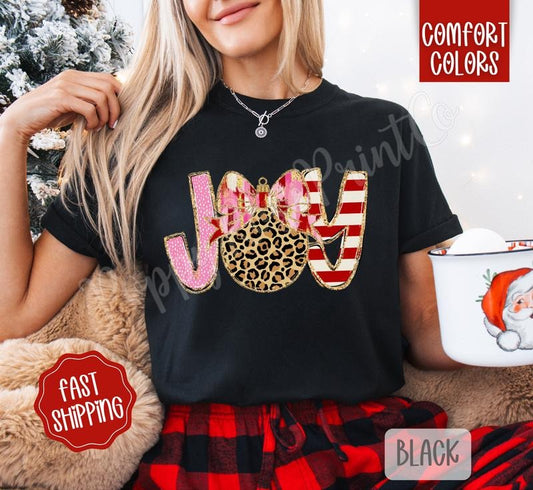 Joy Shirt Comfort Colors, Trendy Women's Christmas Tshirt