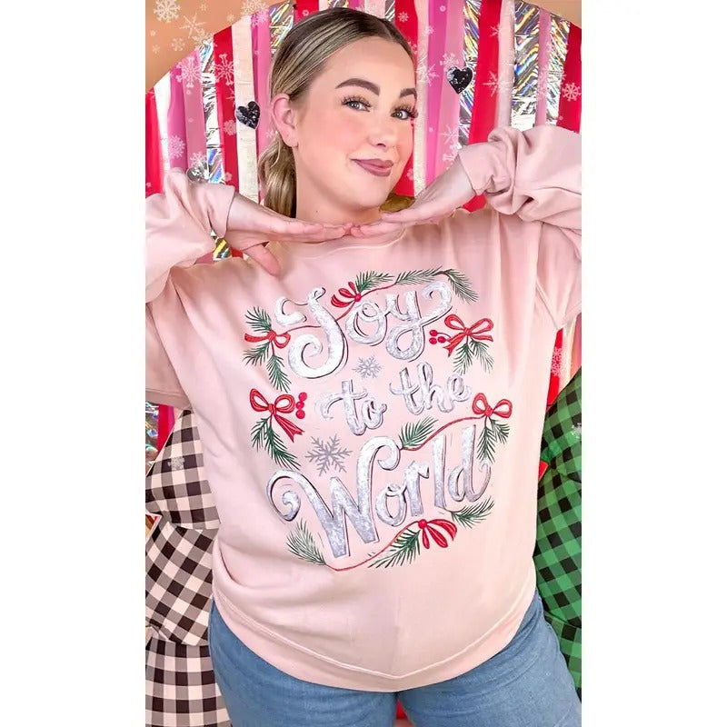 Joy To The World Christmas Graphic Sweatshirt