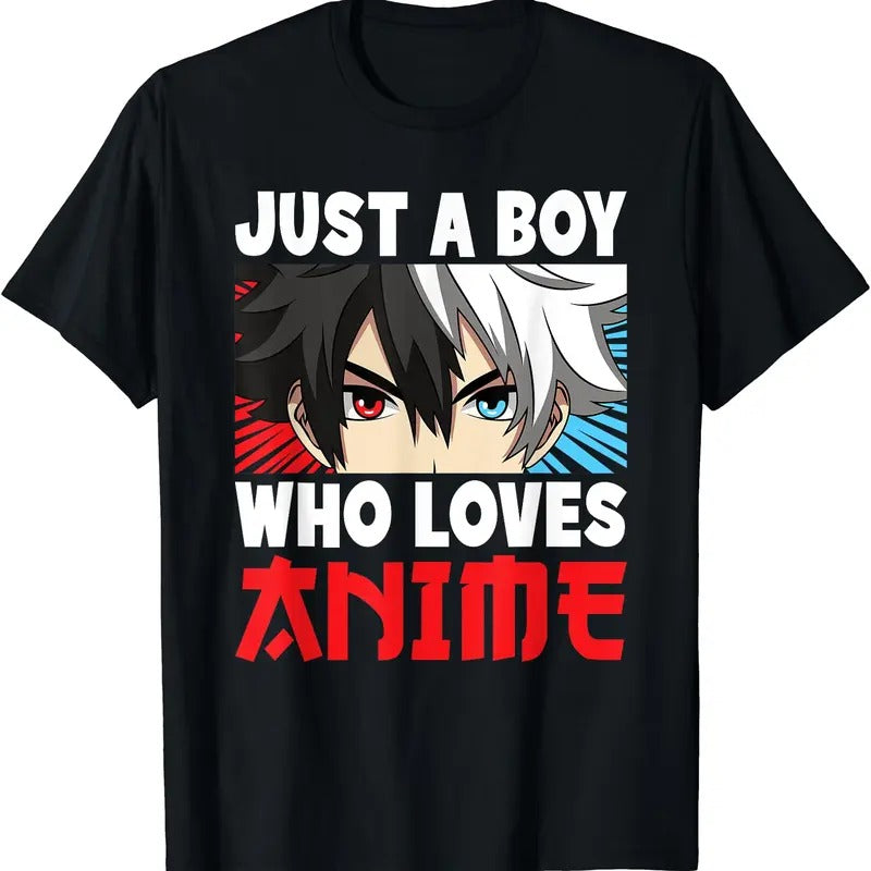 Just A Boy Who Loves Anime Funny Japanese Anime Boy Manga TShirt