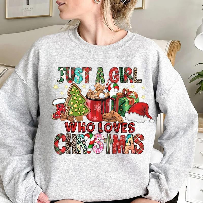 Just A Girl Who Loves Christmas Crewneck Sweatshirt, Hoodie, T-shirt