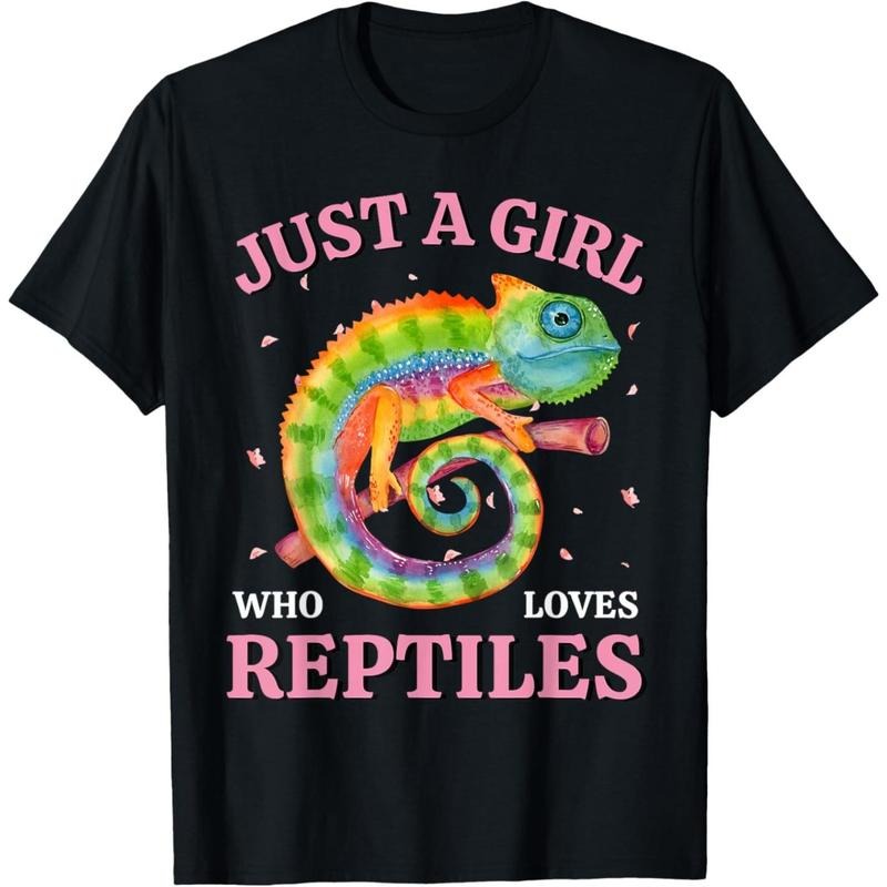 Just A Girl Who Loves Reptiles Funny Lizard Lover Design T-Shirt made in usa