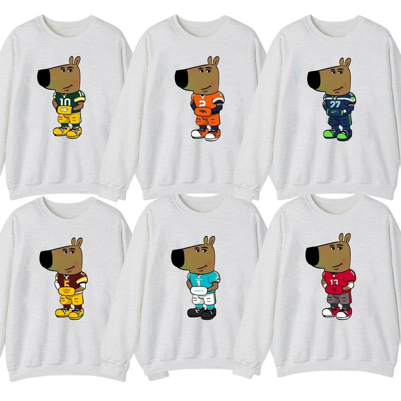 Just a Chill Guy All Team Football Sweatshirt, Vintage Football Unisex Sweatshirt