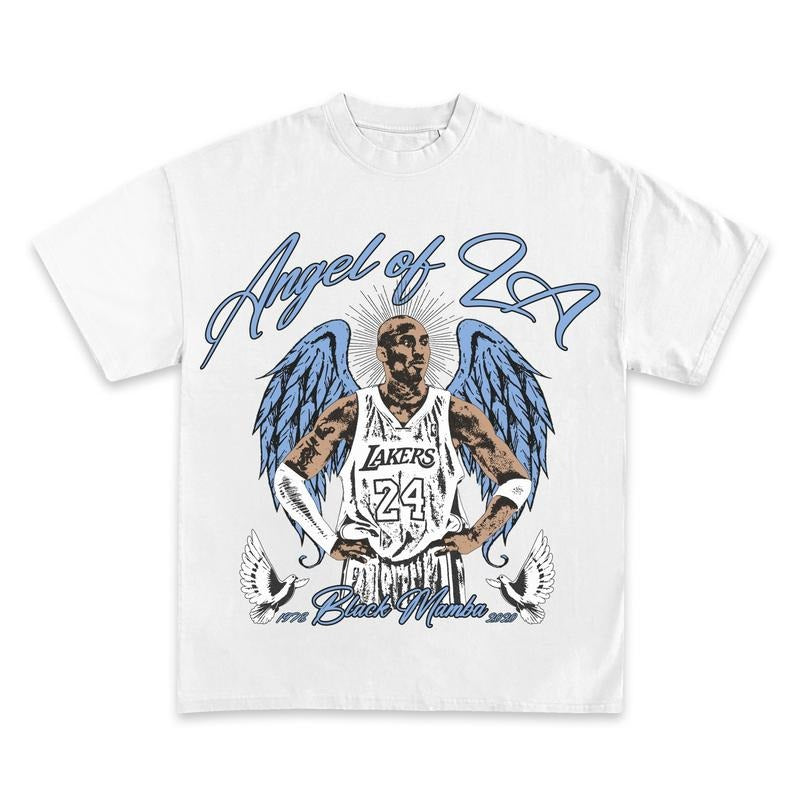 KOBE BRYANT "ANGEL OF LA" GRAPHIC BOOTLEG T-SHIRT - STREETWEAR
