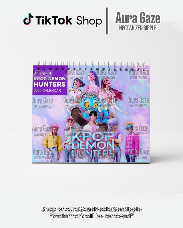 KPop Demon Hunters 2026 Wall Calendar Planner, Huntrix, Saja Boys Celebrity Crush Merch, Unique Holiday Gift, Fan Gift, Celebrity Merchandise