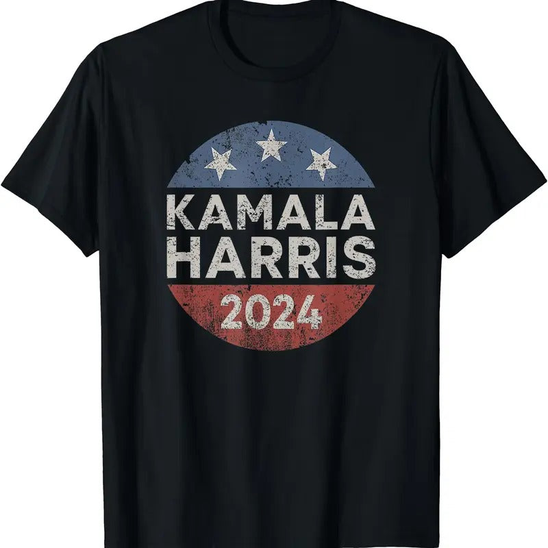 Kamala Harris 2024 For President Retro Button Election T-Shirt