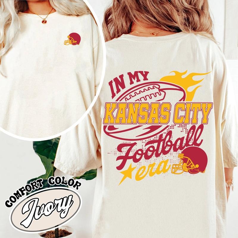 Kansas City Fan Comfort Color Shirt, Kansas City Shirt, Cheifs Shirt, in My Kansas Football Era Shirt, Kansas City Football Helmet