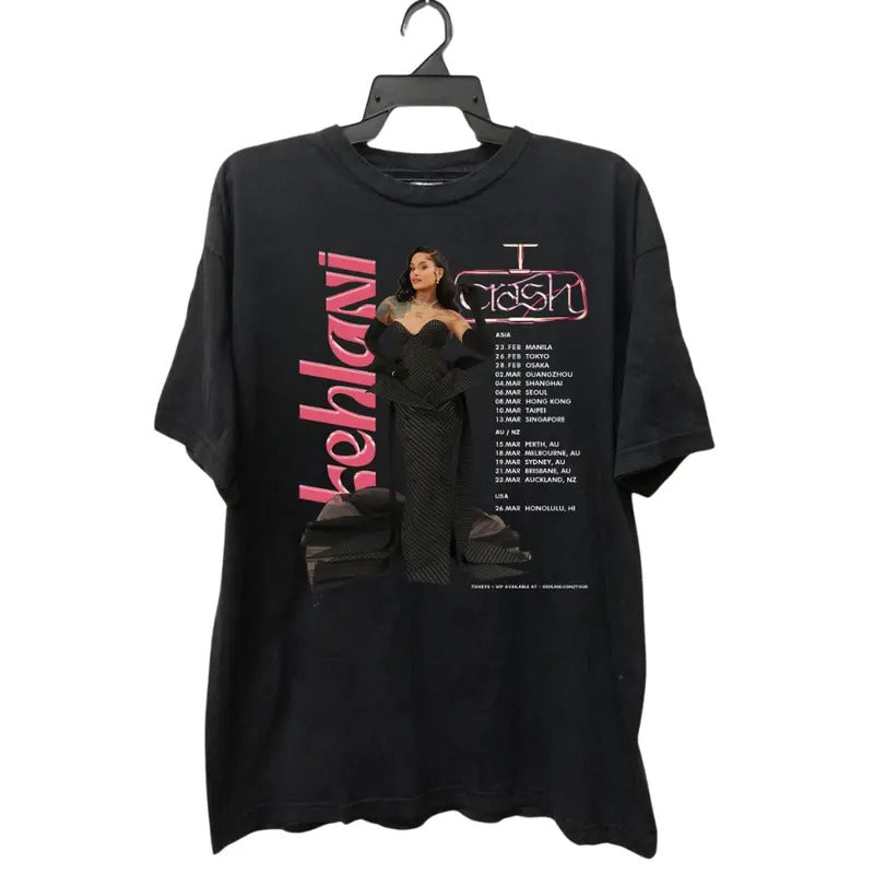Kehlani Crash World Tour 2025 T-Shirt - Gildan 5000 Heavy Cotton Tee, Classic Fit, Available in Various Colors, Perfect for Music Lovers