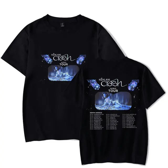 Kehlani Crash World Tour Merch T-Shirts New Logo Tee Summer Women Men Fashion Short Sleeve Crewneck Casual Menswear