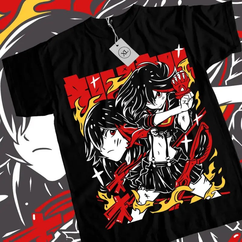Kill la Kill Anime T-shirt & Sweatshirt, Ryuko Matoi Senketsu Waifu Graphic Tee, Anime Manga Lover Gifts Ball Cotton