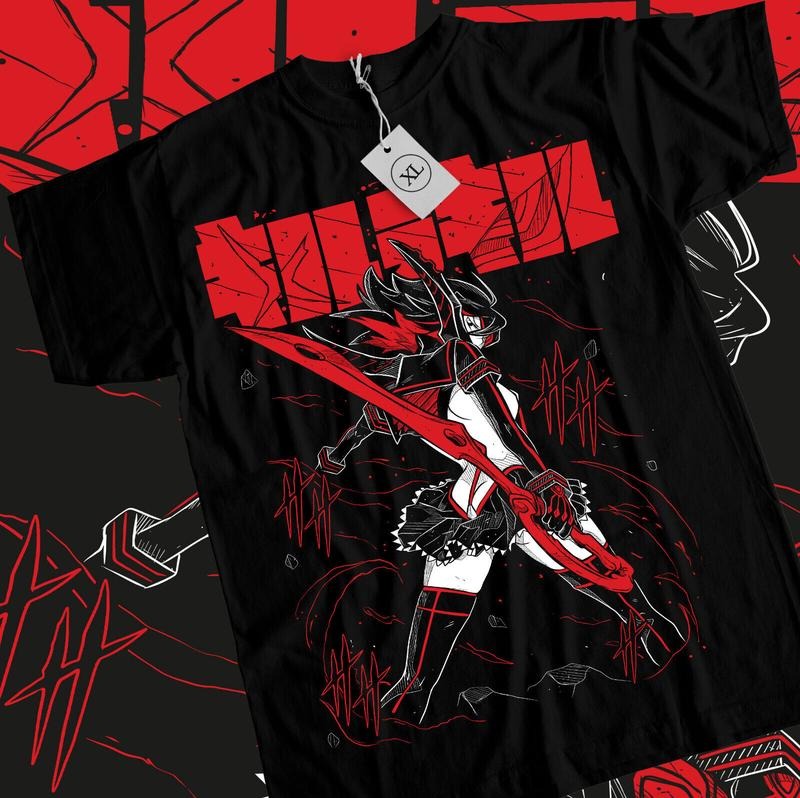 Kill la Kill Ryuko T-Shirt S-4XL Girl anime ryuko matoi senketsu Black Shirt Tshirt S-4XL
