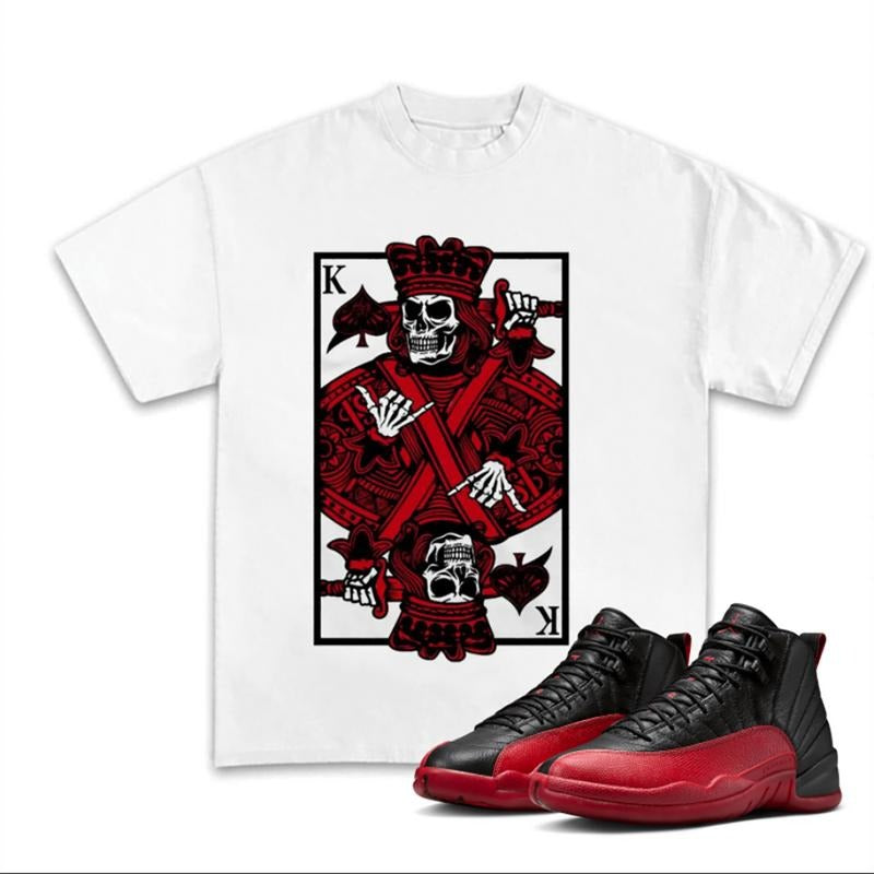 King Deth Match 12 Flu Game Sneakers, Streetwear Unisex Cotton T-shirt, Y2K Graphic Tee, Fitted Crewneck Design