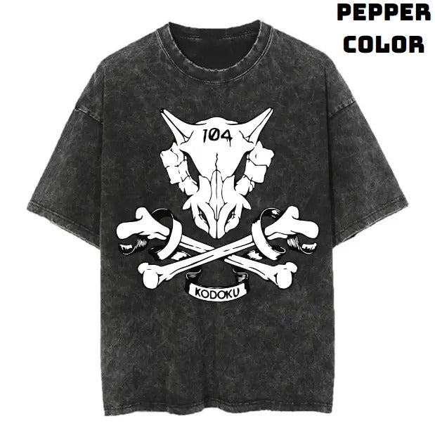 Kodoku Vintage Tee, Cubone Shirt, Pokemon Shirt, Anime Manga Shirt, Halloween Shirt, Vintage Graphic Tee, Unisex T-Shirt, Gift For Fan Pokemon, Crewneck Short Sleeve Shirt Top Menswear Streetwear