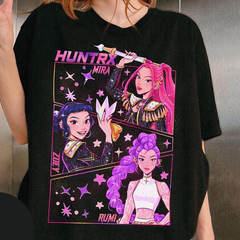 Kpop Demon Hunters Jinu Manga Graphic Tee, Kpop Huntrix Demon Hunter Youth Shirt, Saja Girls Kpop T-Shirt for Men, Women