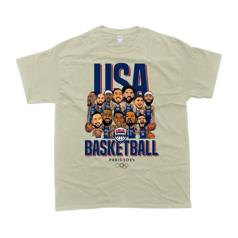LEBRONS T-shirt USA Basketball Olympic 2024 T-shirt - Classic Fit, 100% Cotton - Menswear Graphic Tshirt Men