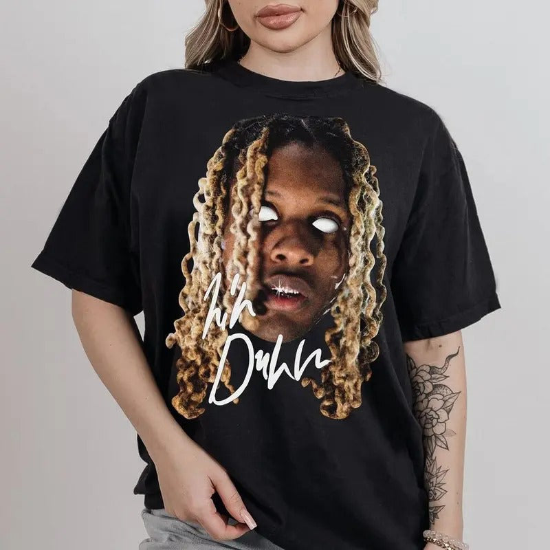 LIL DURKKK Big Face Rap Tee Shirt T-shirt Rap Shirt graphic