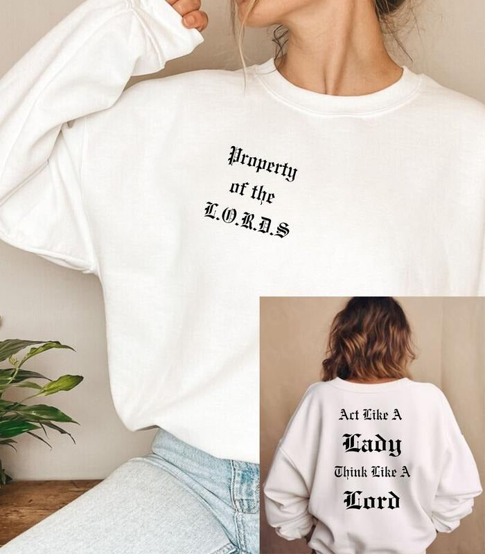 LORDS Series Sweatshirt, Property Of The LORDS Hoodie, LADY, I Vow You Vow We Vow, Bookish Merch, Books, Dark Romance, Booktok, The Ritual, Barrington University Unisex Soft Comfort Crewneck Pullover Long Sleeves Graphic Fabric Sweater