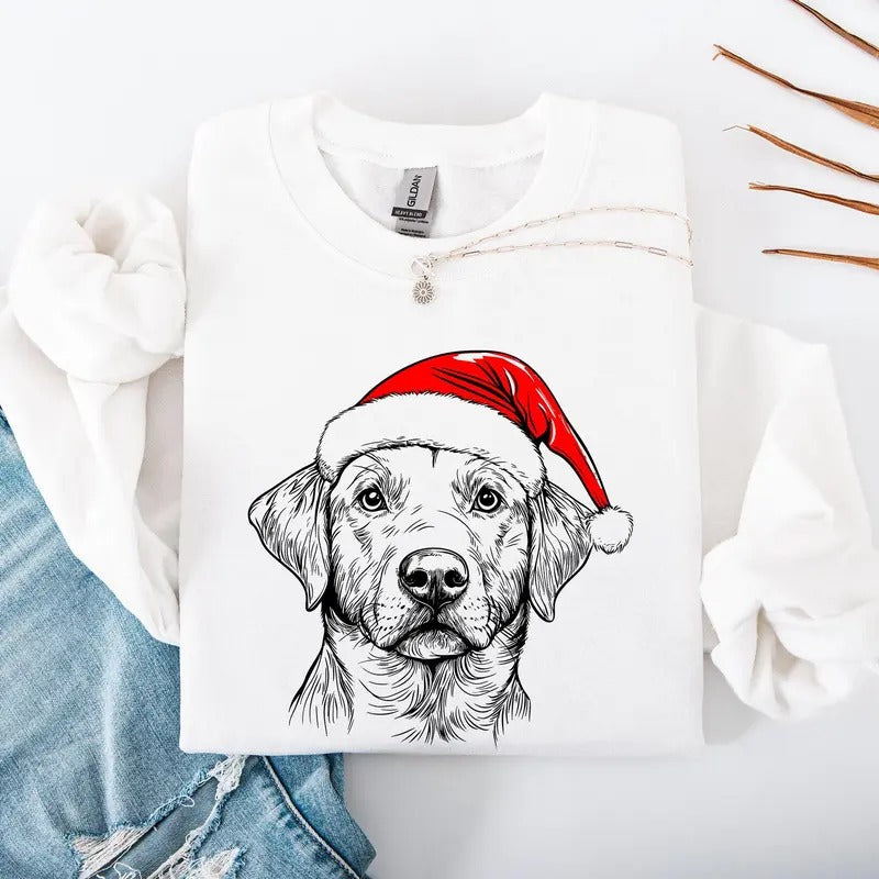 Labrador Retriever, Santa, Dog, Christmas, Dog Lover, Pet Sweatshirt, Crew Neck, Women's, Crewneck