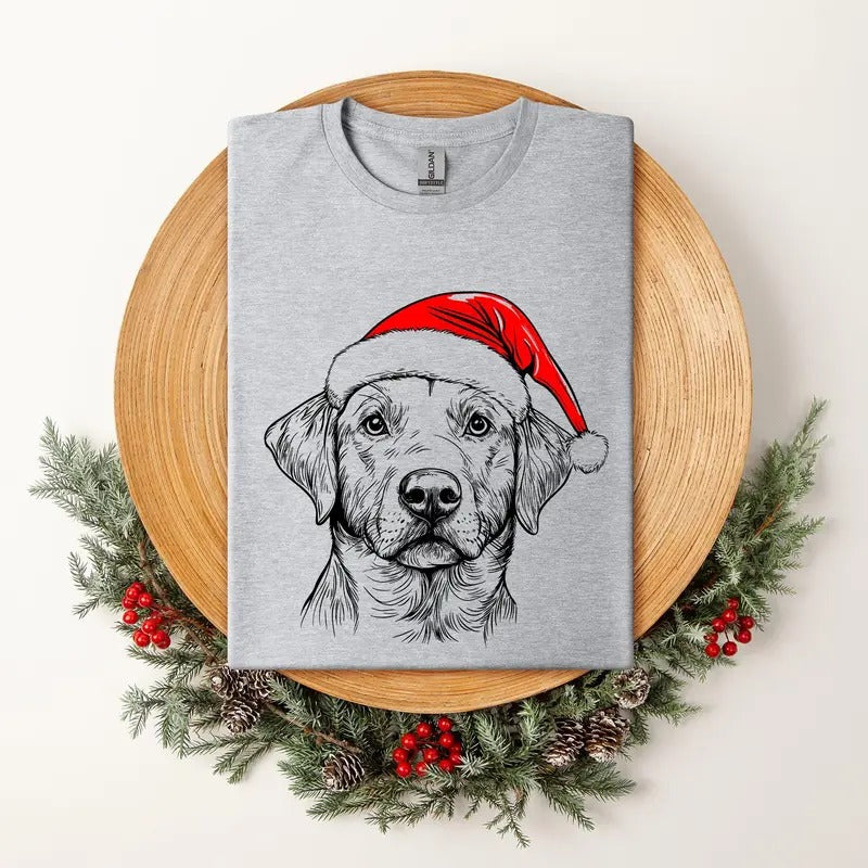 Labrador Retriever, Santa, Dog, Christmas, Dog Lover, Pet T-Shirt, Soft Style Tee, Women's Graphic Tshirt