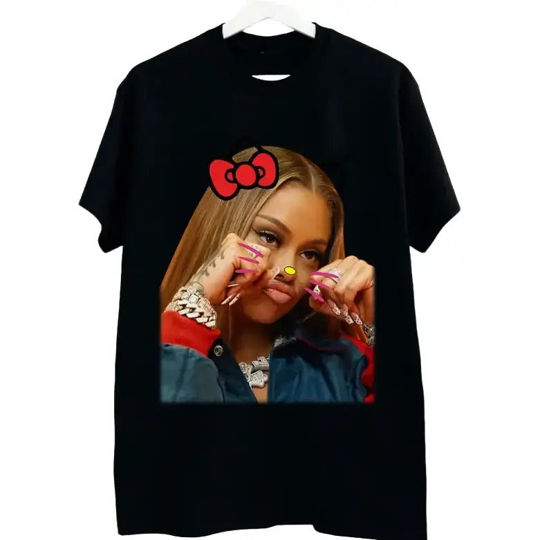 Lattooo Kitty Red Tee Cotton Fabric