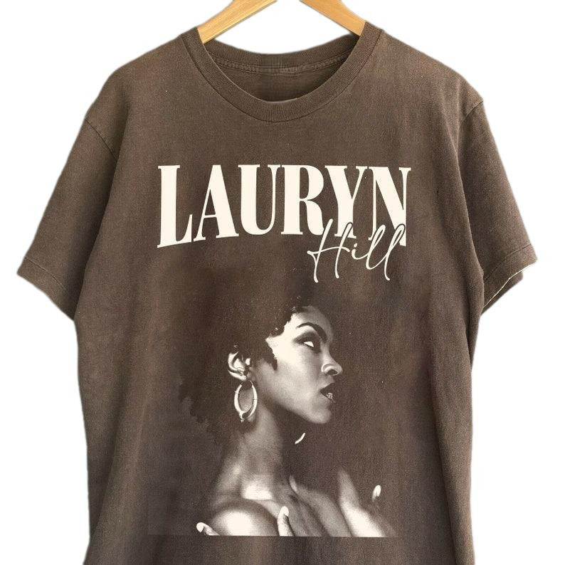 Lauryn 90s Graphic, Music Lauryn T-shirt, Singer music, Lauryn concert Shirt Top Streetwear Crewneck Classic Cotton Fabric Jersey