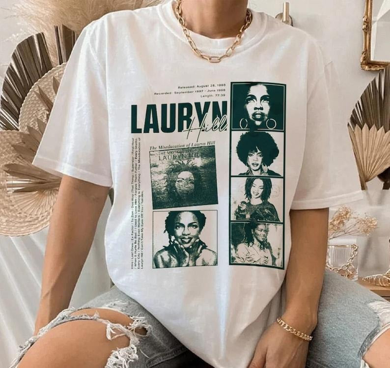 Lauryn Hill 90s Vintage Shirt, Lauryn Hill Album Shirt, Lauryn Hill Style Graphic Hip Hop Shirt Casual Comfort