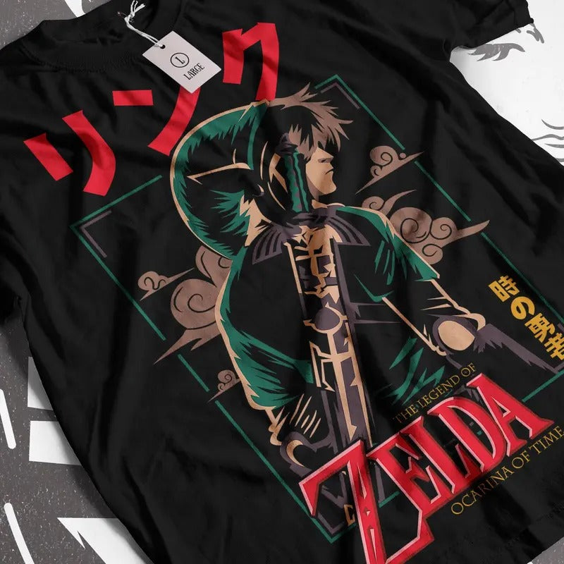 Legend of Zelda T-Shirt - Link Hylian Crest Tee, 100% Cotton, Unisex Classic Fit, Short Sleeve, Graphic Design