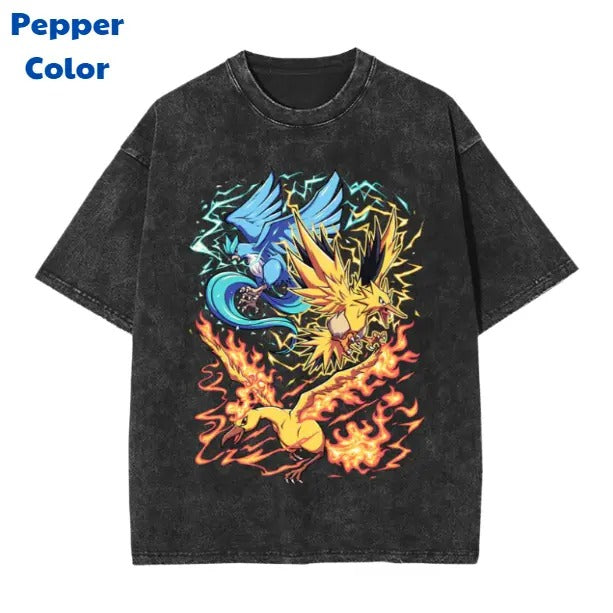 Legendary Birds Vintage Tee, Moltres Articuno zaptos T-Shirt, Pokemon Tee, Anime Shirt, Animation Graphic Tees, Gym Shirt, Unisex T-Shirt