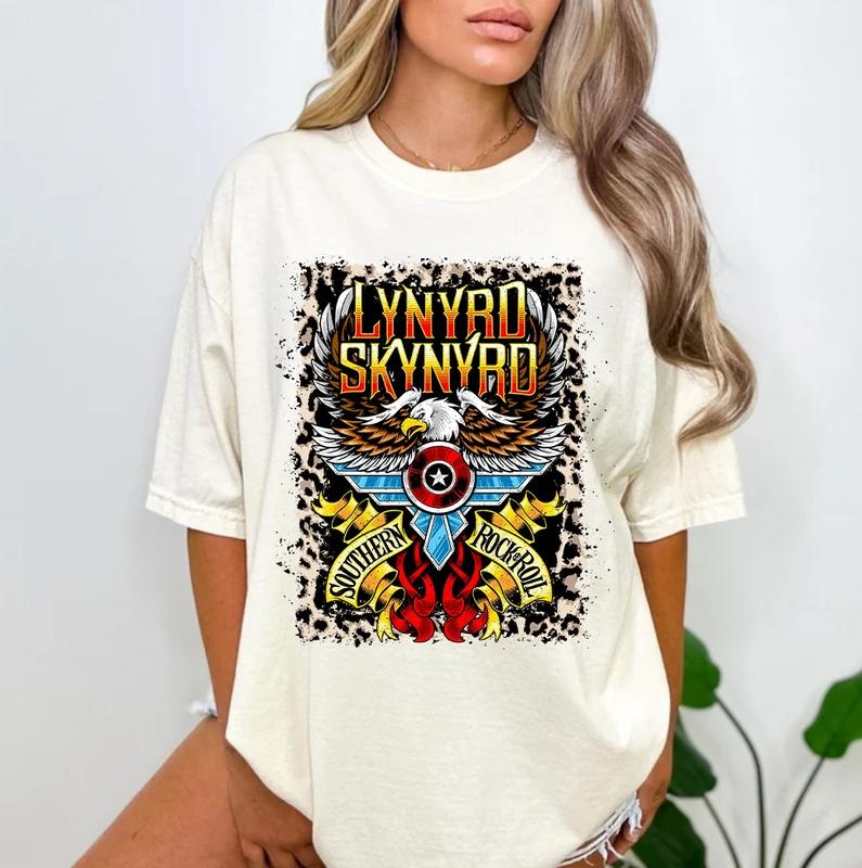 Leopard Lynyarrdd Skynyarrdd Shirt Sweatshirt Hoodie, Southern Rock & Roll Shirt, Retro Rock Band Unisex Shirt, Free Bird Tee, Vintage Inspired Gift