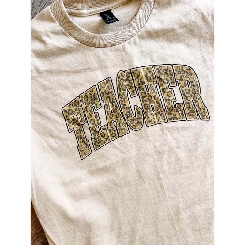 Leopard Teacher Graphic Top