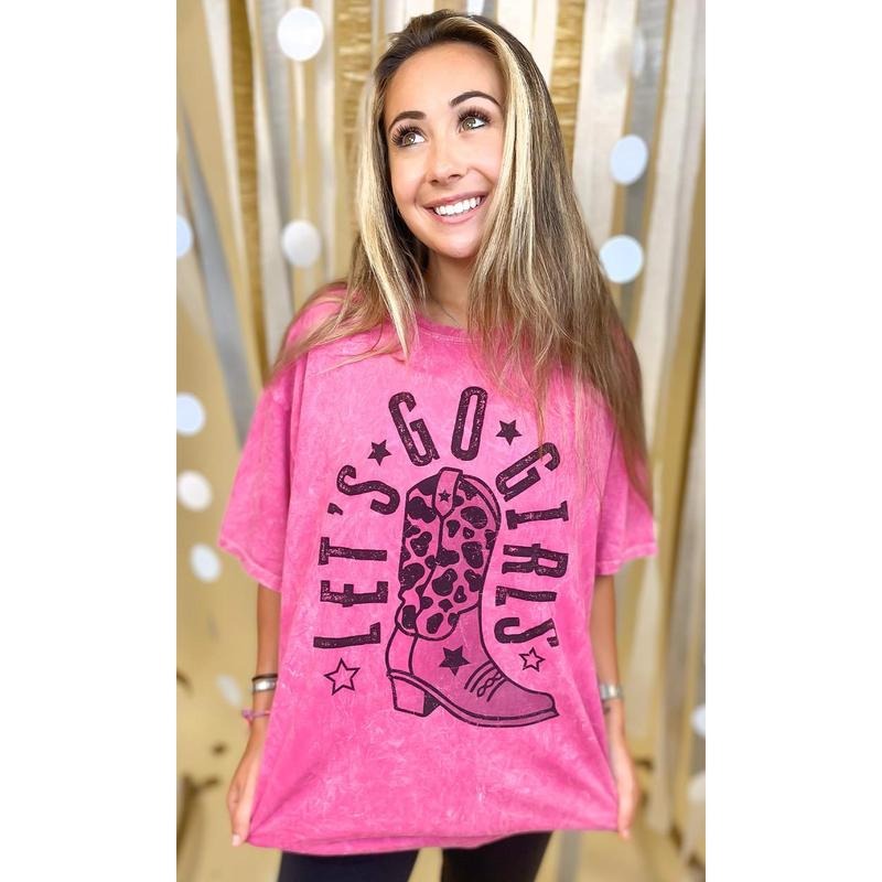 Let's Go Girls Mineral Washed Graphic Shirt
