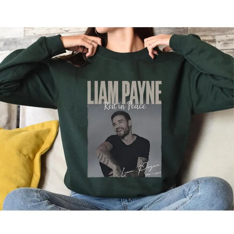 Liam Paynee Rest In Piece Sweatshirt, Retro Liam Tribute Shirt, Music Band Shirt, Thanks For Memories Shirt, Unisex Long Sleeve Crewneck