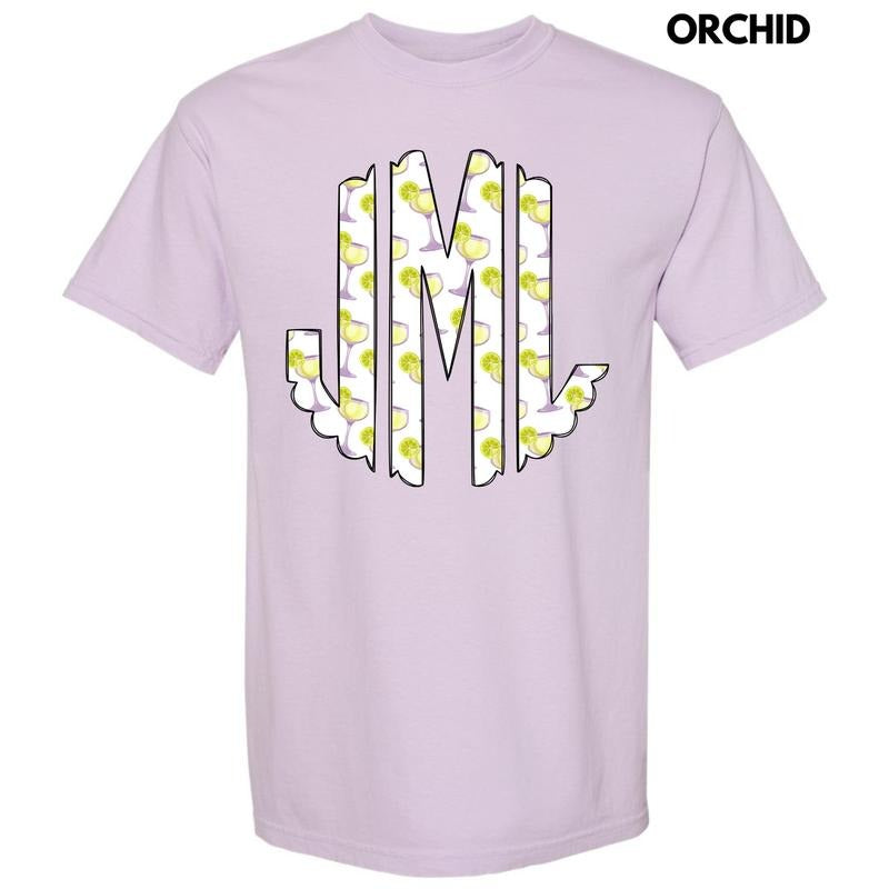 Lime Margaritas Monogram Comfort Colors T-Shirt 'NLB'