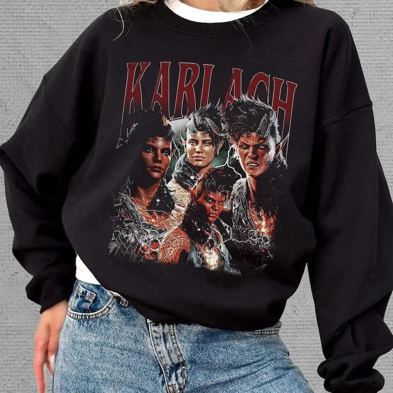 Limited Karlach Baldurs Gate 3 Vintage Sweatshirt, Baldurs Gate 3 Shirt, Astarion D&D Sweatshirt, Video Game Shirt, Gift For Gamers, Astarion Shirt, Astarion Baldurs, Vintage Gamer, BG3 Merch, Astarion Baldurs Gate 3 Shirt, Astarion Rogue, Video Game