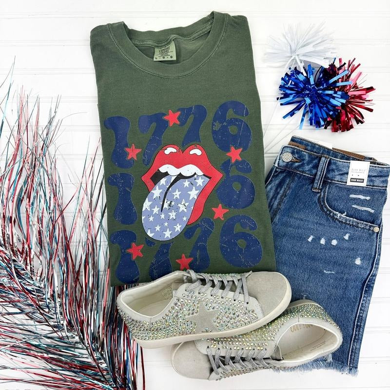 Lips 1776 Patriotic Comfort Colors T-Shirt 'NLB'